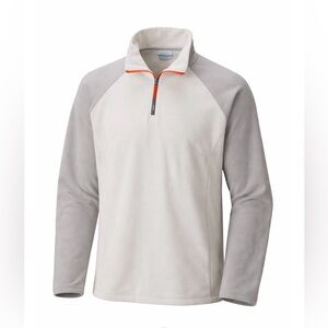 Columbia Gray, Cream & Crimson Red Glacial Freeze lll  1/2 Zip Pullover Fleece